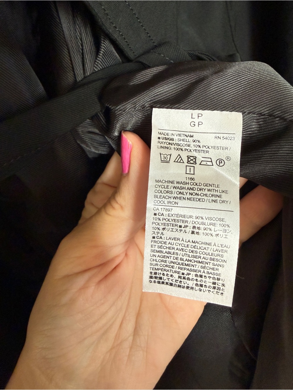 Banana Republic Classic Black Soft Trench Coat Tie Belt Women's Petite Large - Picture 8 of 8